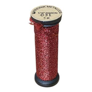 Kreinik 1/16" Metallic Ribbon - 5m - 031 Crimson